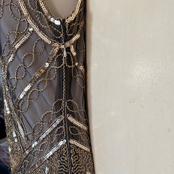 1920’s Flapper Gold and Black Sequin Fringe size M - Picture 9 of 10